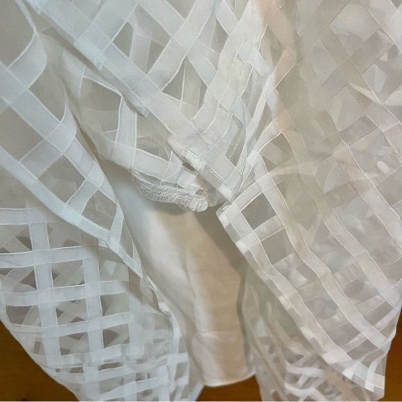 English Factory White Check Puff Sleeve Midi Dress - Picture 10 of 12